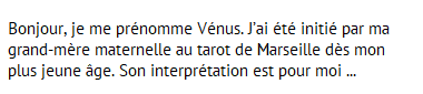 Vénus voyante par téléphone